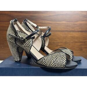 Chelsea Crew Nelly Peep Toe Heel Women’s 7.5 US /EU 38 Woven Multi-Color Shoe